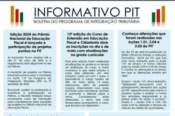Boletim informativo PIT (Programa de Interação Tributária)