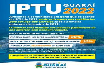 Aviso IPTU 2022.