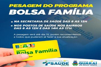 PESAGEM DO BOLSA FAMÍLIA.