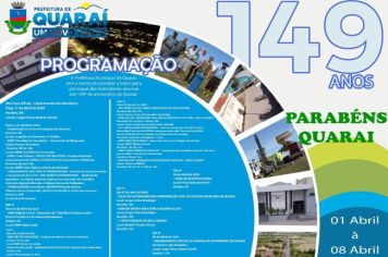 Semana de Quaraí - Cronograma - 149 anos