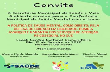 Conferência Municipal de Saúde Mental.