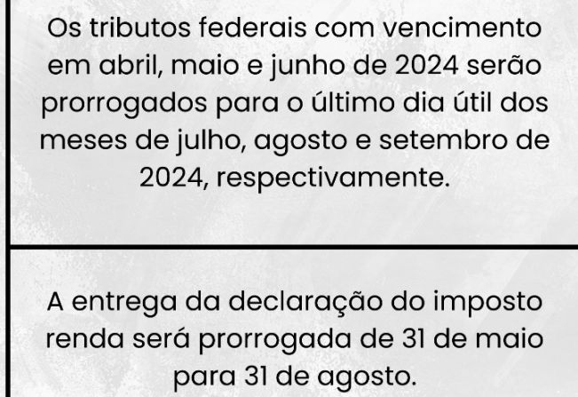 TRIBUTOS FEDERAIS E IRPF PRORROGADOS TAMBÉM EM QUARAÍ