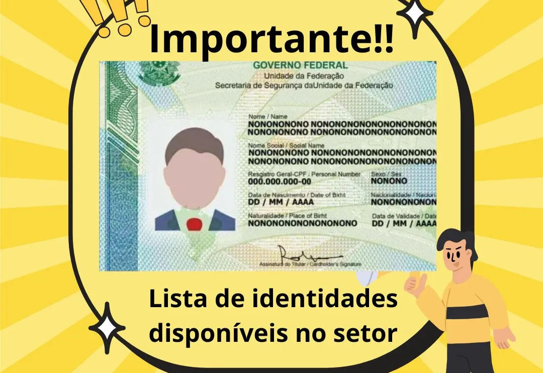 Identidades disponíveis.
