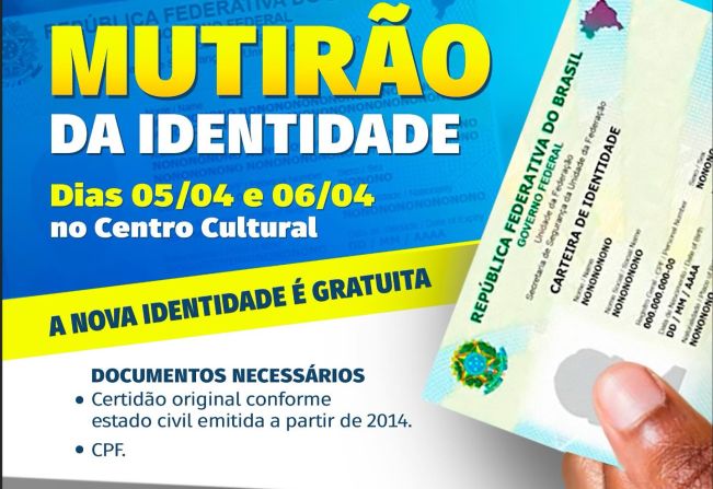 VEM AÍ O MUTIRÃO DE IDENTIDADES.