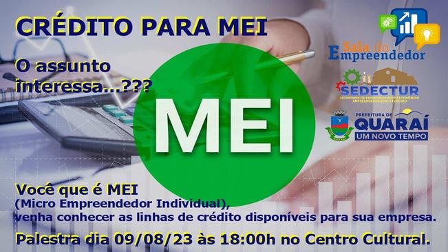 MEI - Palestra linhas de Crédito.